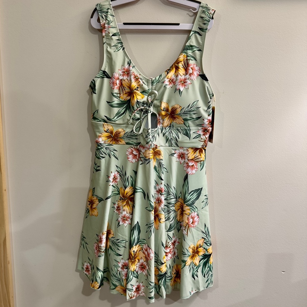 Floral Sleeveless Swim Dress